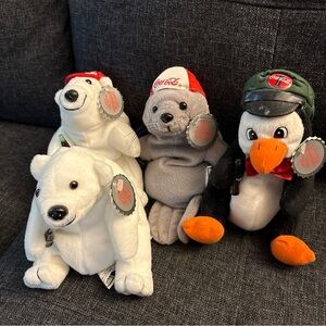 Lot Of 4 1997 Coca Cola Beanies. All with tags.